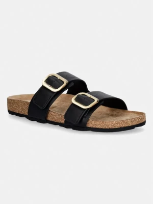 Tommy Hilfiger klapki damskie skórzane TH CLASSIC CORK SANDAL LEATHER