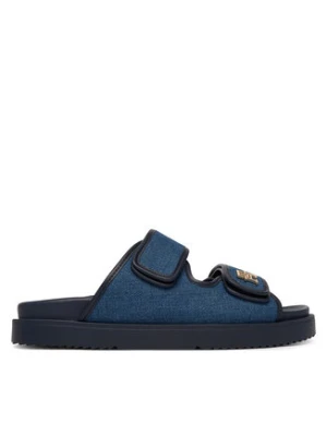 Tommy Hilfiger Klapki Double Strap Denim Sandal FW0FW09123 Niebieski