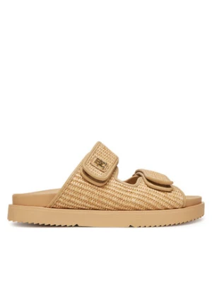 Tommy Hilfiger Klapki Double Strap Raffia FW0FW08940 Beżowy