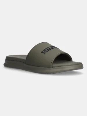 Tommy Hilfiger klapki DUAL DENSITY HILFIGER POOL SLIDE męskie kolor zielony FM0FM05430