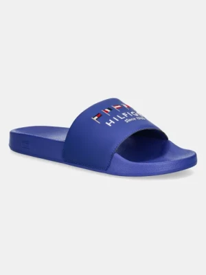 Tommy Hilfiger klapki HILFIGER FLAGS POOL SLIDE męskie kolor niebieski FM0FM05431
