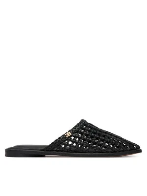 Tommy Hilfiger Klapki Hilfiger Leather Mix Flat Mule FW0FW09280 Czarny