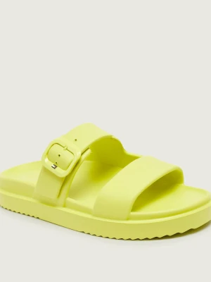 Tommy Hilfiger Klapki LIGHT DOUBLE STRAP limonkowy