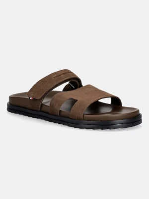 Tommy Hilfiger klapki męskie zamszowe ADJUSTABLE PREMIUM SUEDE SANDAL