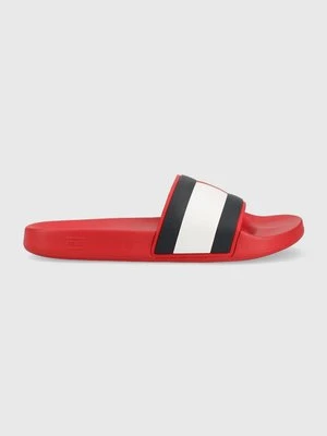 Tommy Hilfiger klapki RUBBER TH FLAG POOL SLIDE męskie kolor czerwony FM0FM04263