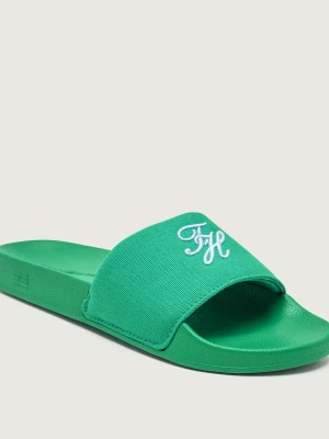 Tommy Hilfiger Klapki SCRIPT zielony