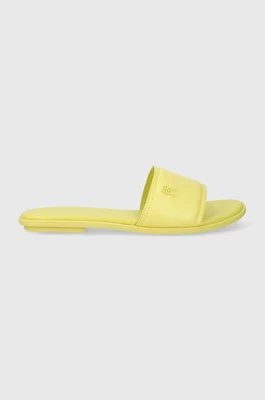 Tommy Hilfiger klapki skórzane POP COLOR MULE SANDAL damskie kolor żółty FW0FW07936