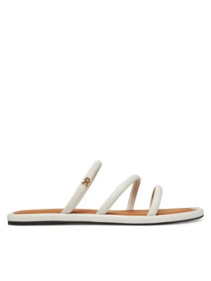 Tommy Hilfiger Klapki Strappy Leather Mule FW0FW08939 Biały
