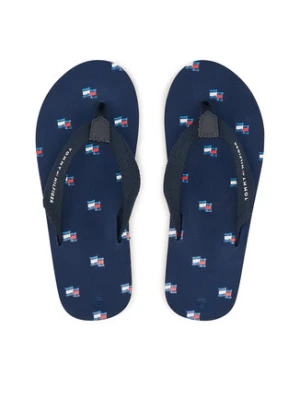 Tommy Hilfiger Klapki T3X8-34409-0058 Niebieski