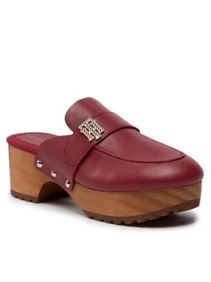 Tommy Hilfiger Klapki Th Hardware Mid Hell Clog FW0FW06602 Bordowy