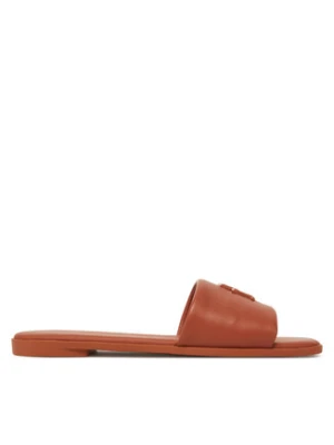 Tommy Hilfiger Klapki Th Logo Hardware Leather Mule FW0FW08806 Brązowy