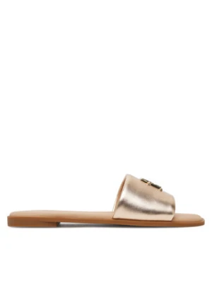Tommy Hilfiger Klapki Th Logo Hw Metallic Leather Mule FW0FW08807 Złoty