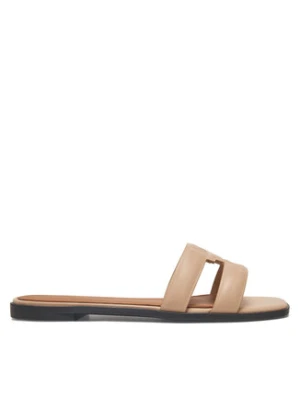 Tommy Hilfiger Klapki Th Logo Strap Mule FW0FW08671 Beżowy