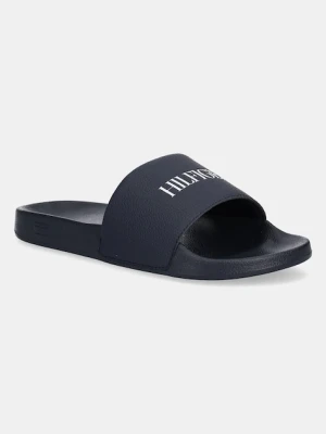 Tommy Hilfiger klapki TH PRINT TUMBLE POOL SLIDE męskie kolor granatowy FM0FM05505