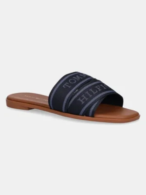 Tommy Hilfiger klapki TOMMY HILFIGER WEBBING MULE damskie kolor granatowy FW0FW08421