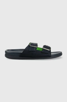 Tommy Hilfiger klapki zamszowe HILFIGER NUBUCK BUCKLES SANDAL męskie kolor granatowy FM0FM04459