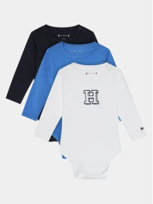 Tommy Hilfiger Komplet 3 par body dziecięcych Baby 3 Pack Giftbox KN0KN01779 Niebieski Regular Fit