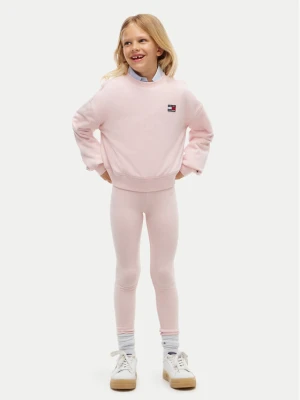 Tommy Hilfiger Komplet bluza i legginsy Heritage KG0KG09604 Różowy jasny Regular Fit