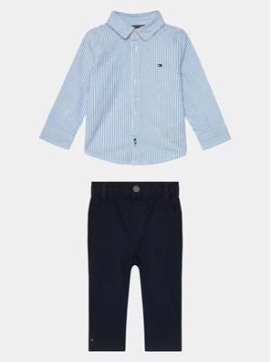 Tommy Hilfiger Komplet koszula i spodnie materiałowe Baby Ithaca Shirt Set Giftbox KN0KN01784 Niebieski Regular Fit
