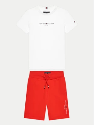 Tommy Hilfiger Komplet t-shirt i spodenki Essential KB0KB08829 D Czerwony Regular Fit