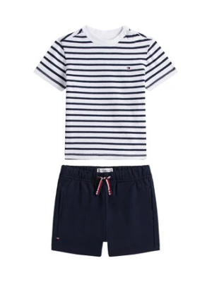Tommy Hilfiger Komplet t-shirt i spodenki Essential KN0KN02379 Granatowy Regular Fit