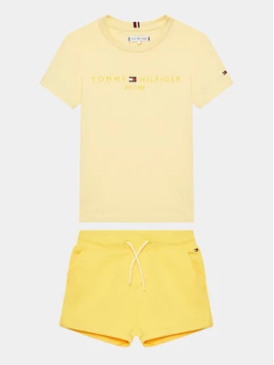 Tommy Hilfiger Komplet t-shirt i spodenki KG0KG07281 M Żółty Regular Fit