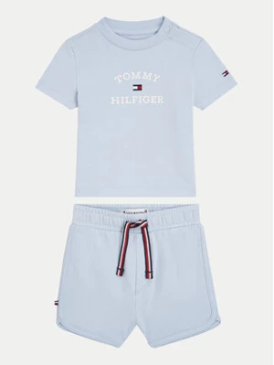 Tommy Hilfiger Komplet t-shirt i spodenki Logo KN0KN01812 Błękitny Regular Fit