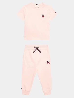 Tommy Hilfiger Komplet t-shirt i spodnie KN0KN01641 Różowy Regular Fit