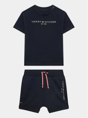 Tommy Hilfiger Komplet t-shirt i szorty sportowe Baby Essential KN0KN01488 Granatowy Regular Fit