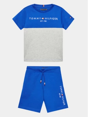 Tommy Hilfiger Komplet t-shirt i szorty sportowe Essetial KB0KB08359 D Niebieski Regular Fit