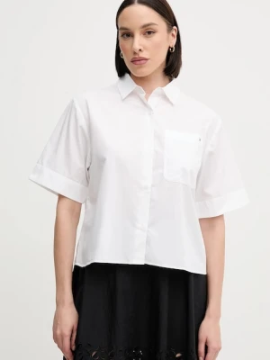 Tommy Hilfiger koszula bawełniana damska kolor biały relaxed z kołnierzykiem klasycznym WW0WW44717