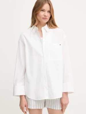 Tommy Hilfiger koszula bawełniana damska kolor biały relaxed z kołnierzykiem klasycznym WW0WW45892