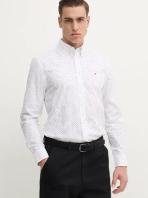 Tommy Hilfiger koszula bawełniana męska kolor biały regular z kołnierzykiem button-down MW0MW37554