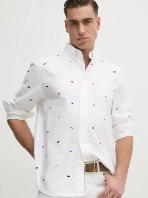 Tommy Hilfiger koszula bawełniana męska kolor biały relaxed z kołnierzykiem button-down MW0MW38563