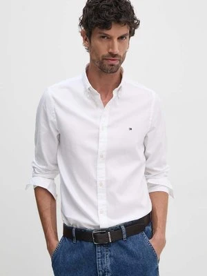 Zdjęcie produktu Tommy Hilfiger koszula bawełniana męska kolor biały slim z kołnierzykiem button-down MW0MW34568