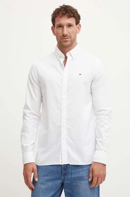 Tommy Hilfiger koszula bawełniana męska kolor biały slim z kołnierzykiem button-down MW0MW35769