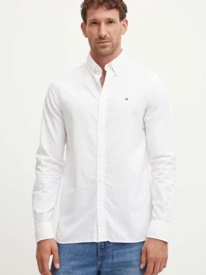 Tommy Hilfiger koszula bawełniana męska kolor biały slim z kołnierzykiem button-down MW0MW35769