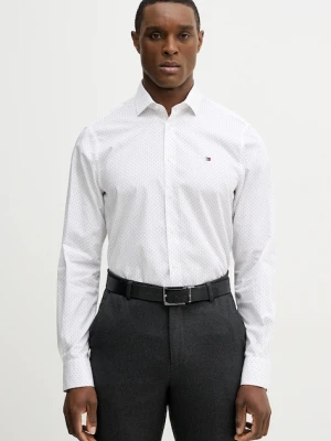 Tommy Hilfiger koszula bawełniana męska kolor biały slim z kołnierzykiem klasycznym MW0MW41660