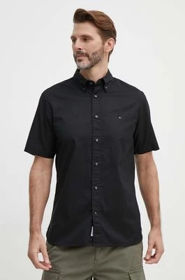 Tommy Hilfiger koszula bawełniana męska kolor czarny regular z kołnierzykiem button-down MW0MW33809
