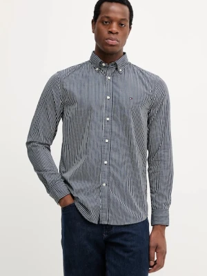 Tommy Hilfiger koszula bawełniana męska kolor czarny regular z kołnierzykiem button-down MW0MW41399