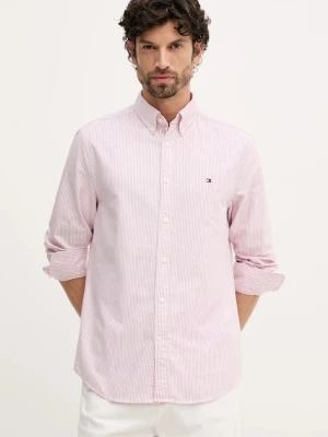 Tommy Hilfiger koszula bawełniana męska kolor czerwony regular z kołnierzykiem button-down MW0MW36238