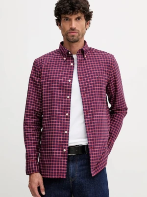 Tommy Hilfiger koszula bawełniana męska kolor czerwony regular z kołnierzykiem button-down MW0MW40467