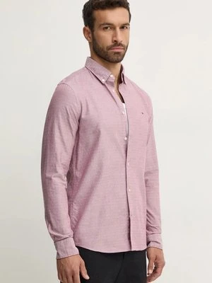 Tommy Hilfiger koszula bawełniana męska kolor czerwony slim z kołnierzykiem button-down MW0MW35769