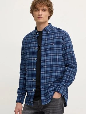 Tommy Hilfiger koszula bawełniana męska kolor granatowy regular z kołnierzykiem button-down MW0MW37207