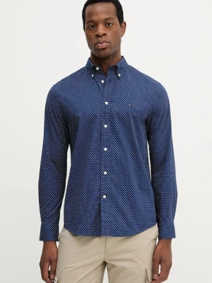 Tommy Hilfiger koszula bawełniana męska kolor granatowy regular z kołnierzykiem button-down MW0MW39437