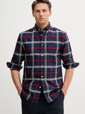 Tommy Hilfiger koszula bawełniana męska kolor granatowy regular z kołnierzykiem button-down MW0MW39681