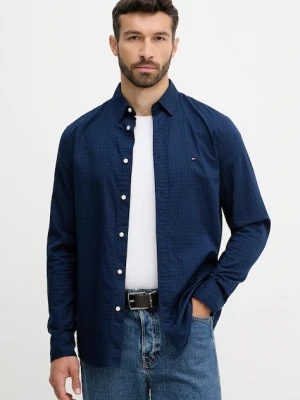 Tommy Hilfiger koszula bawełniana męska kolor granatowy regular z kołnierzykiem klasycznym MW0MW39446