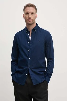 Tommy Hilfiger koszula bawełniana męska kolor granatowy slim z kołnierzykiem button-down MW0MW34568