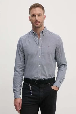 Tommy Hilfiger koszula bawełniana męska kolor granatowy slim z kołnierzykiem button-down MW0MW34570