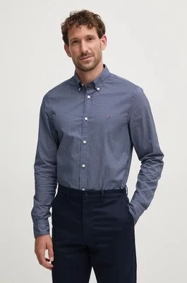 Tommy Hilfiger koszula bawełniana męska kolor granatowy slim z kołnierzykiem button-down MW0MW34571